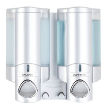 Satin Silver Aviva 300ml Double Soap Dispenser